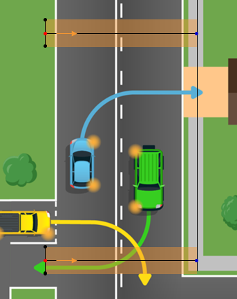 Crossing with line from free space points